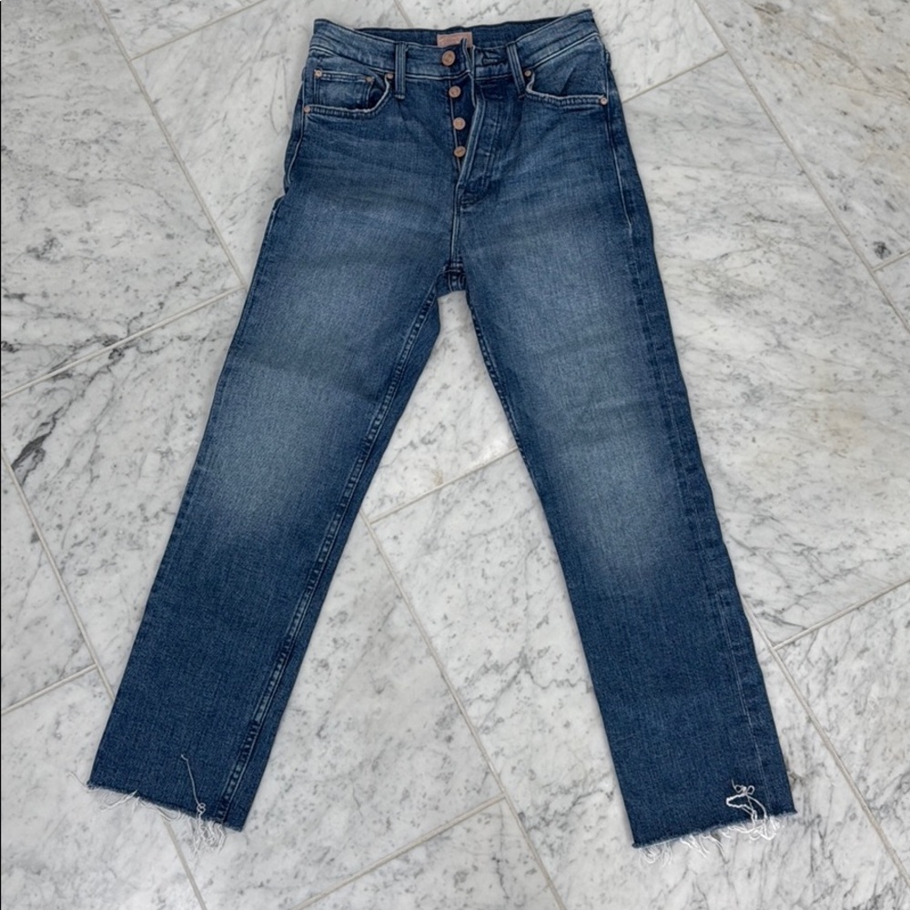 Mother jeans.  The Tomcat ankle fray.